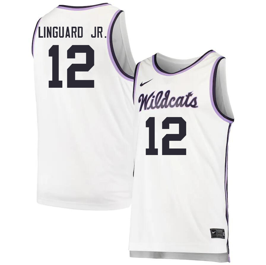 Men #12 Carlton Linguard Jr. Kansas State Wildcats College Basketball Jerseys Sale-White - Click Image to Close